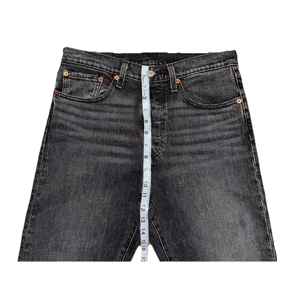 Levi's 501 Premium S Skinny Women's Jeans 30x26 Button Fly Raw Hem Gray Charcoal - Picture 3 of 9